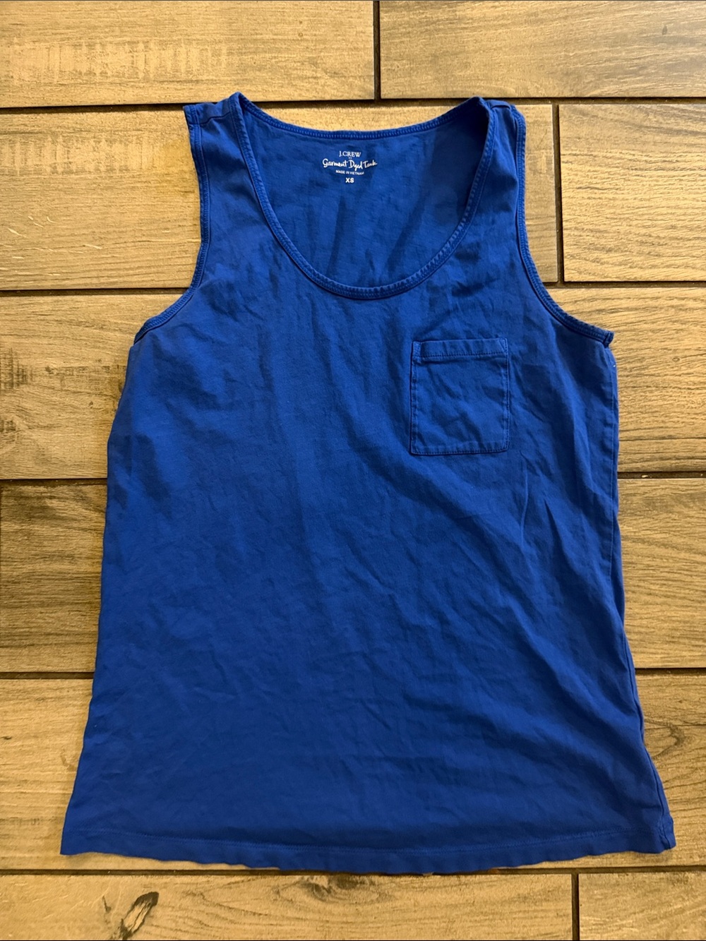 J. Crew Royal Blue Scoop Neck Tank with Chest Pocket